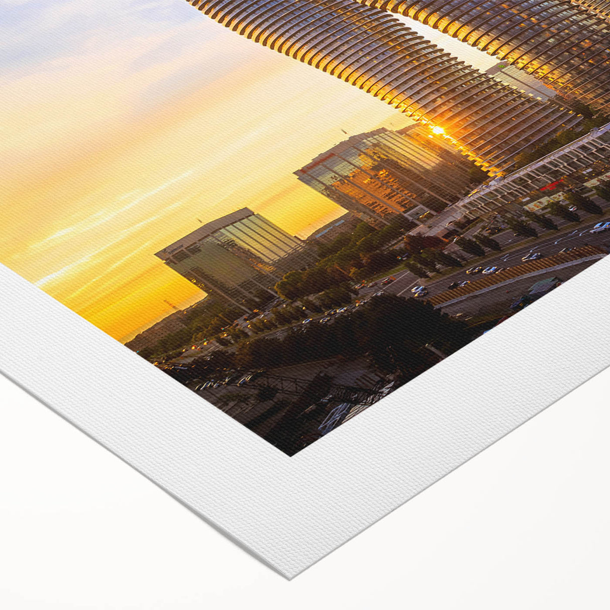 Art deco poster of Ontario, Canada scenery on rolled canvas, featuring muted earth tones, ideal for dining room wall art.