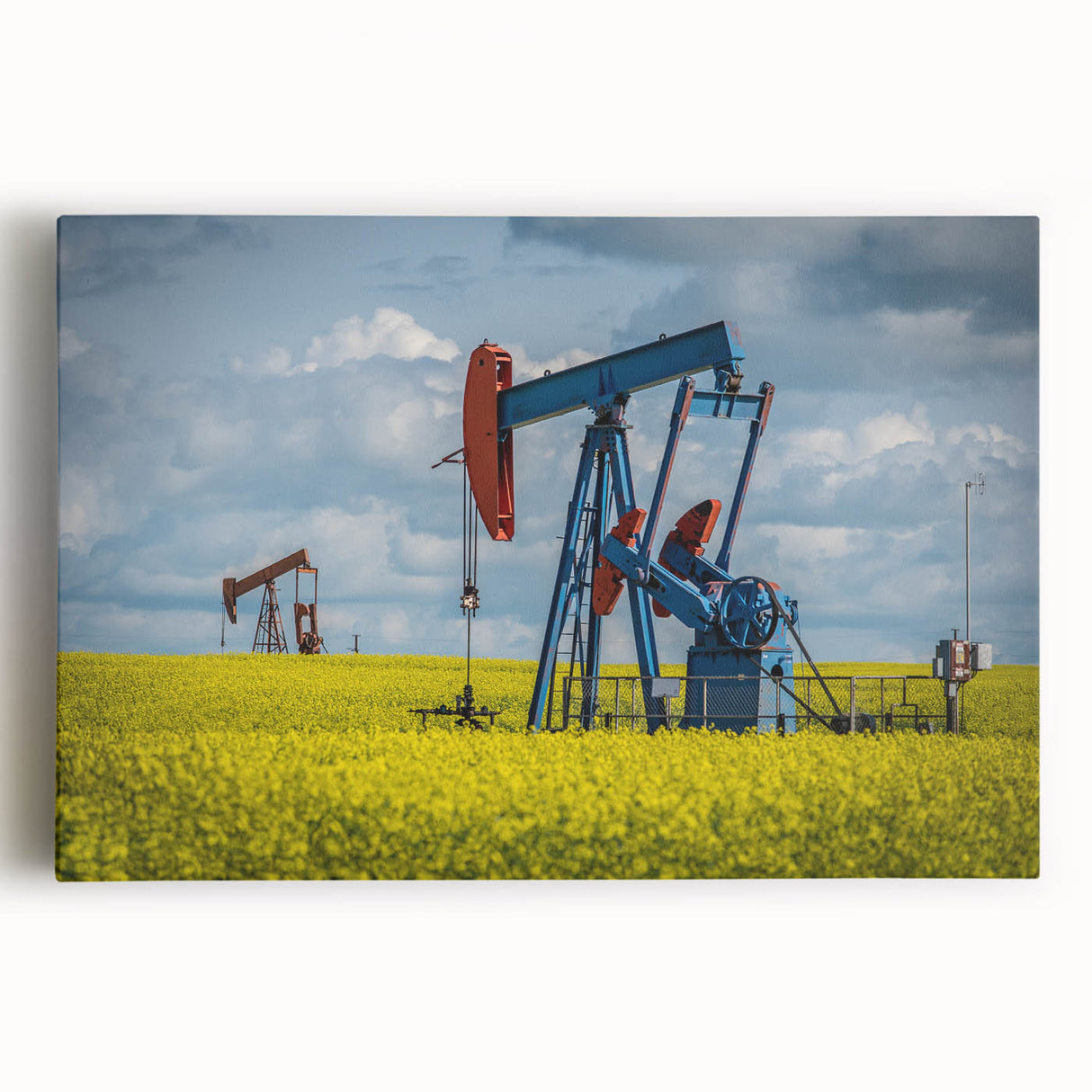 Black and white photograph of Saskatchewan scenery on stretched canvas, ideal for kitchen wall art.