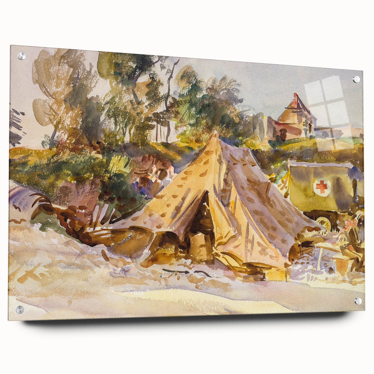 Modern Wall Art – Camp with Ambulance by John Singer Sargent