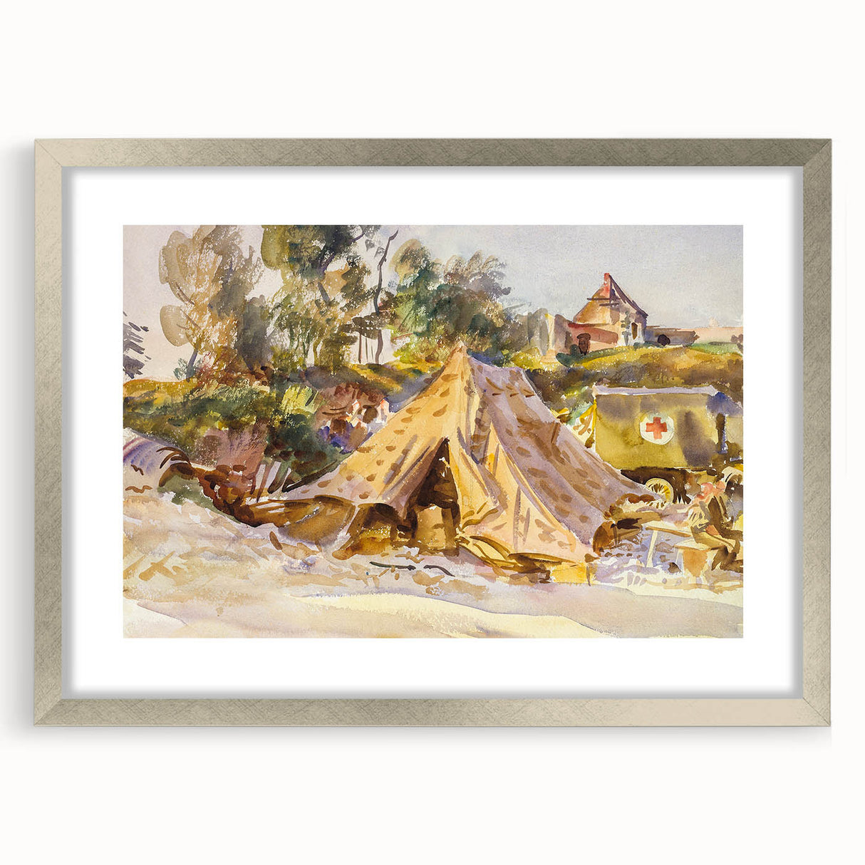 Modern Wall Art – Camp with Ambulance by John Singer Sargent