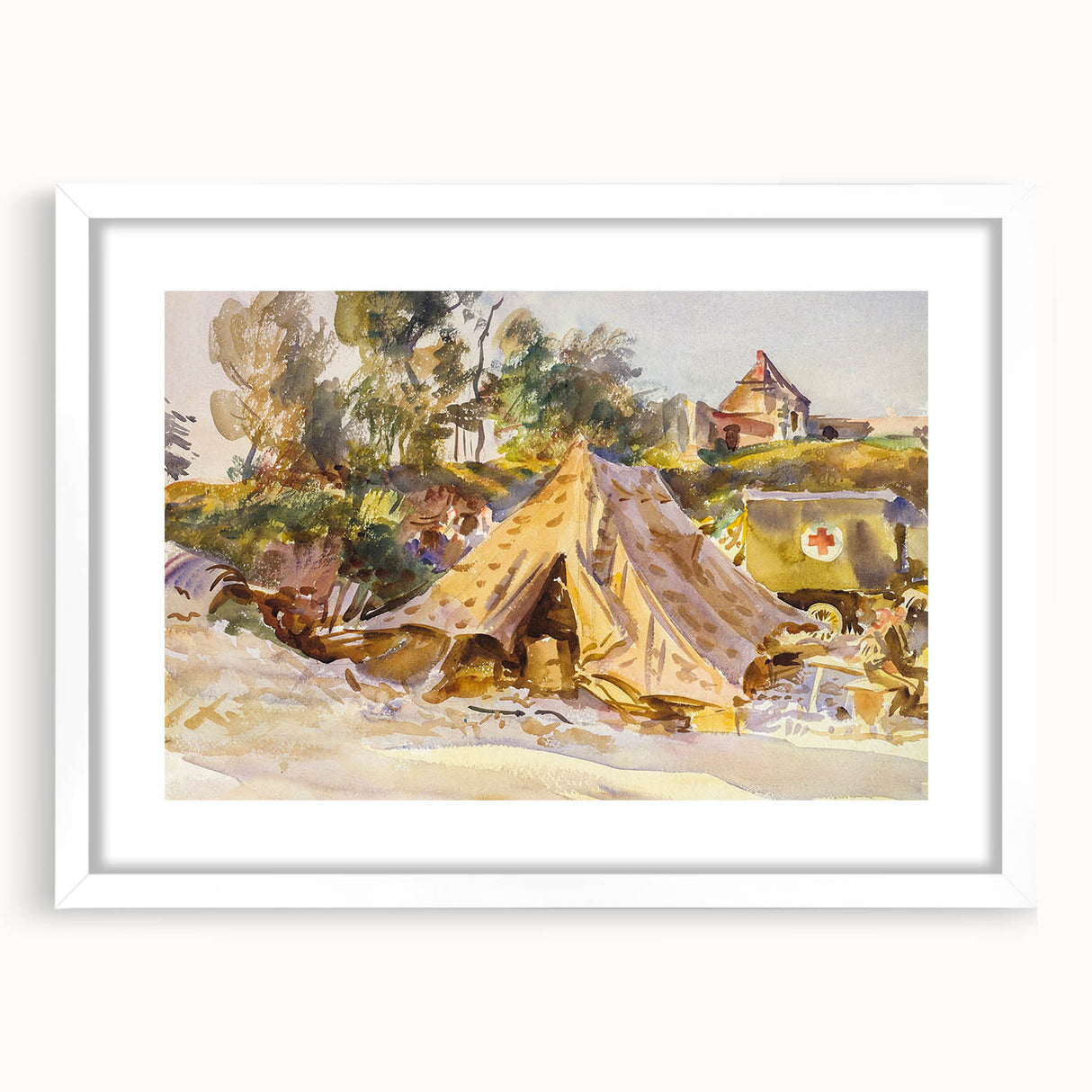 Modern Wall Art – Camp with Ambulance by John Singer Sargent
