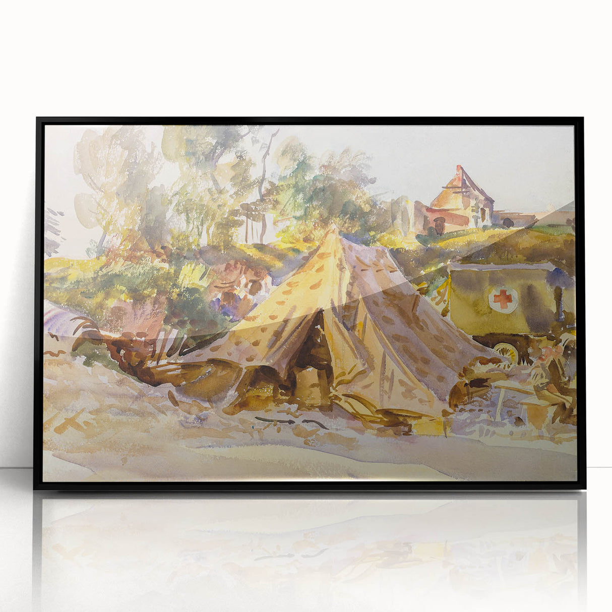 Modern Wall Art – Camp with Ambulance by John Singer Sargent