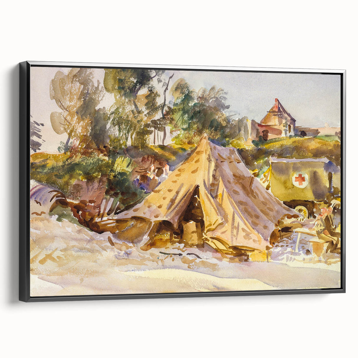 Modern Wall Art – Camp with Ambulance by John Singer Sargent