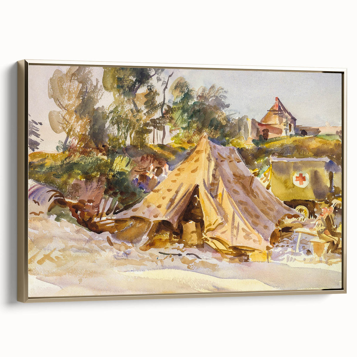 Modern Wall Art – Camp with Ambulance by John Singer Sargent