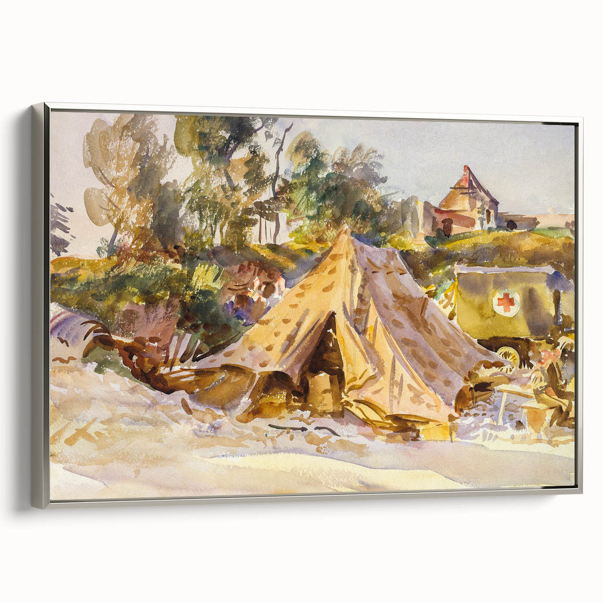 Modern Wall Art – Camp with Ambulance by John Singer Sargent