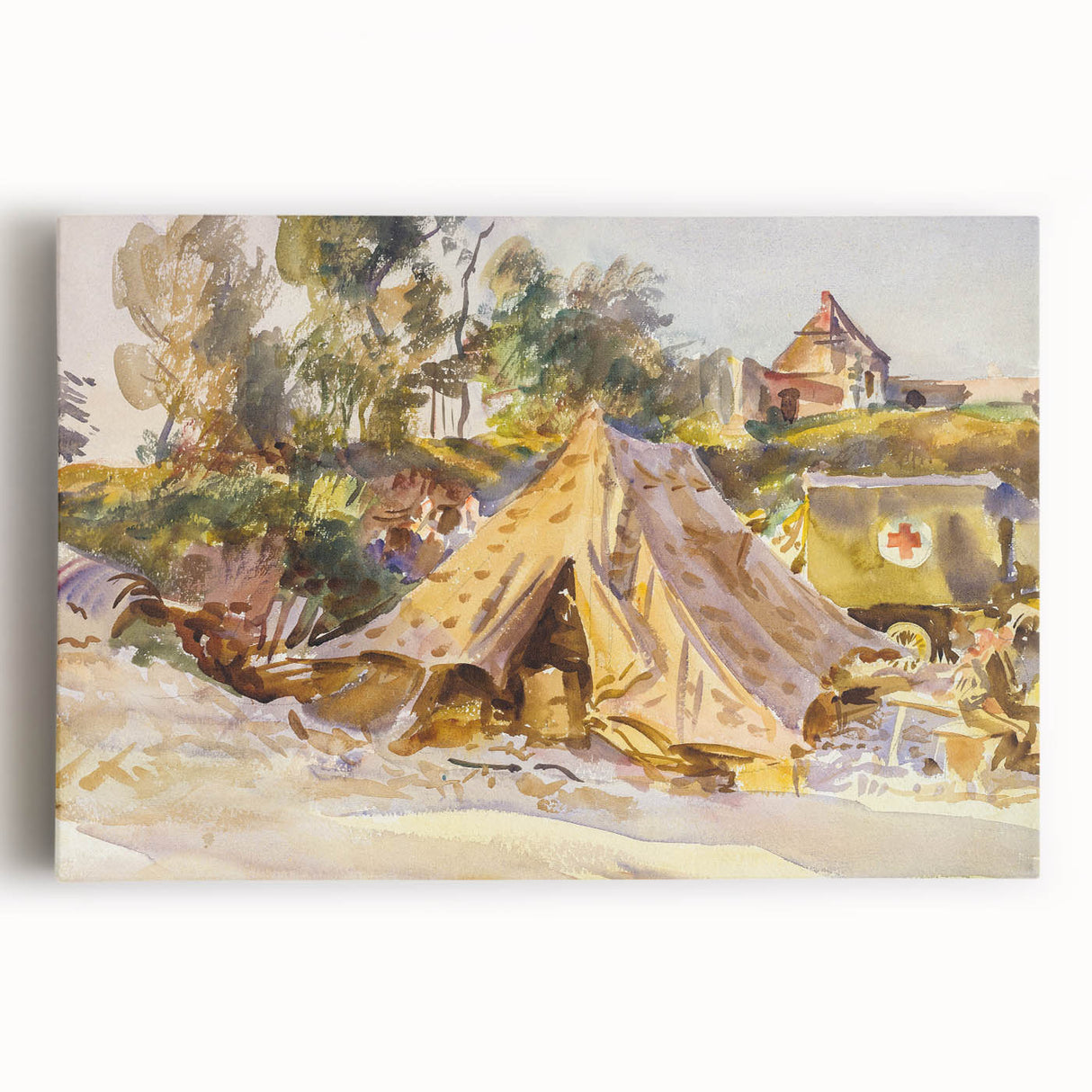 Modern Wall Art – Camp with Ambulance by John Singer Sargent