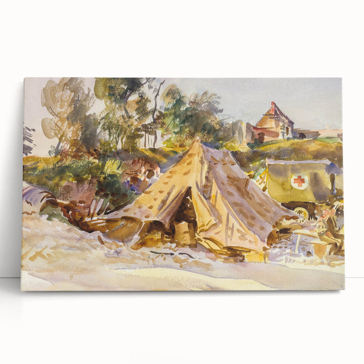 Modern Wall Art – Camp with Ambulance by John Singer Sargent