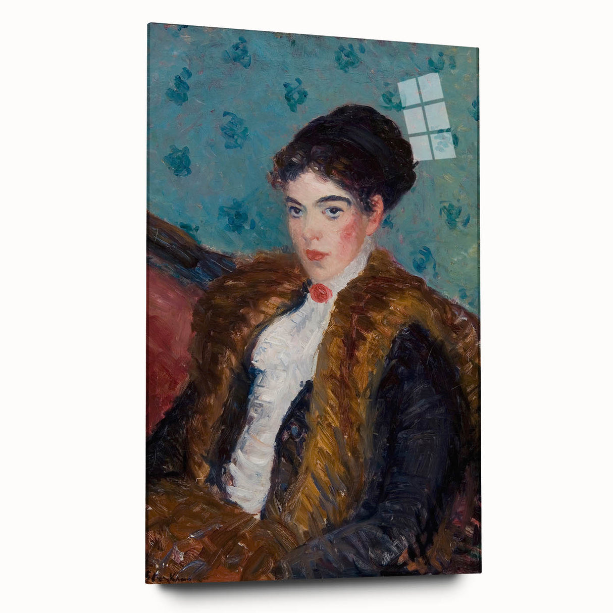 Portrait Wall Art - Girl with Fox Furs by William James Glackens