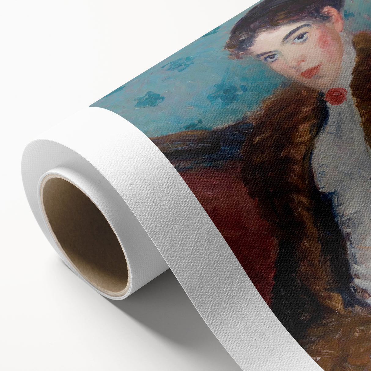 Portrait Wall Art - Girl with Fox Furs by William James Glackens