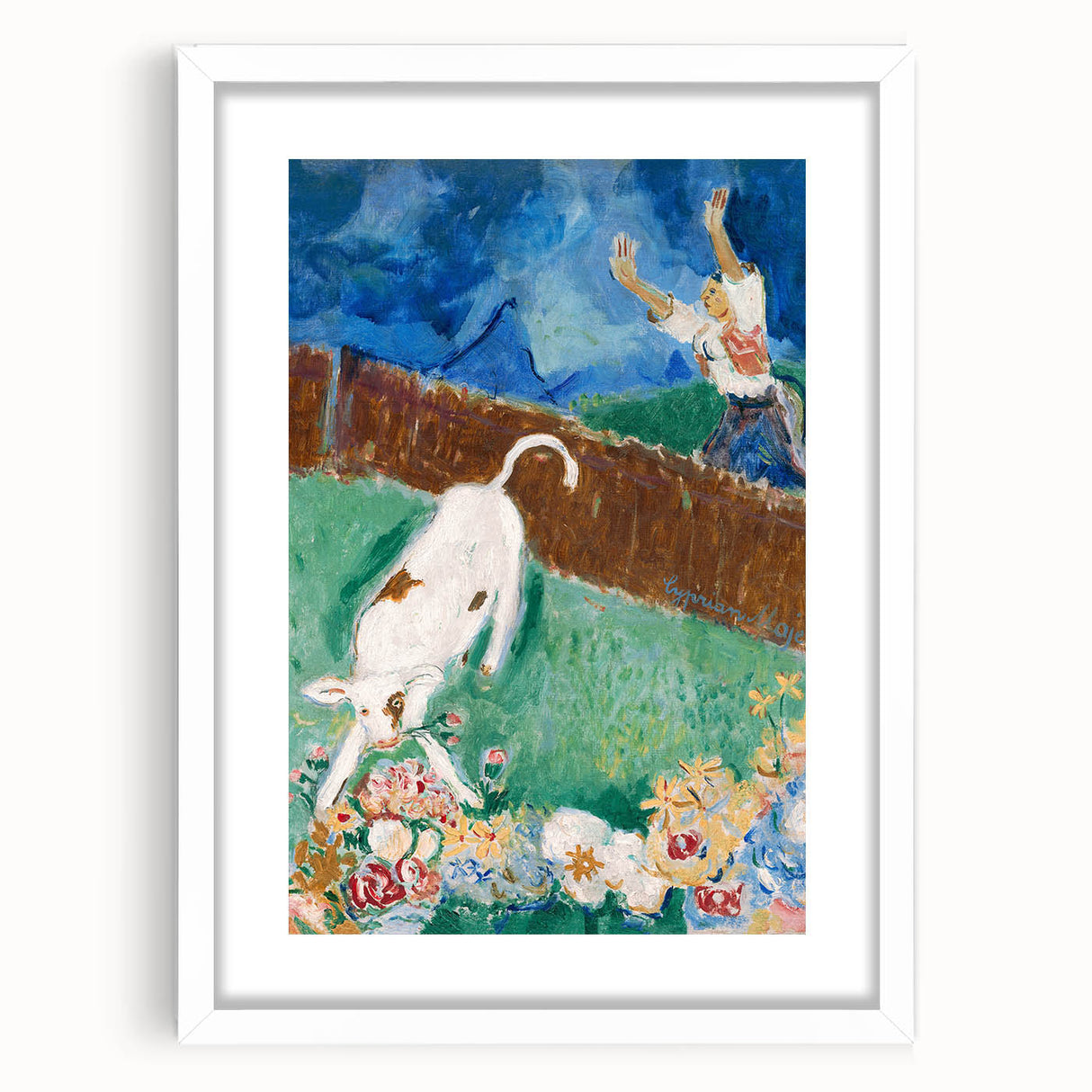 Charming Farm Scene - Calf (1932) by Cyprián Majerník