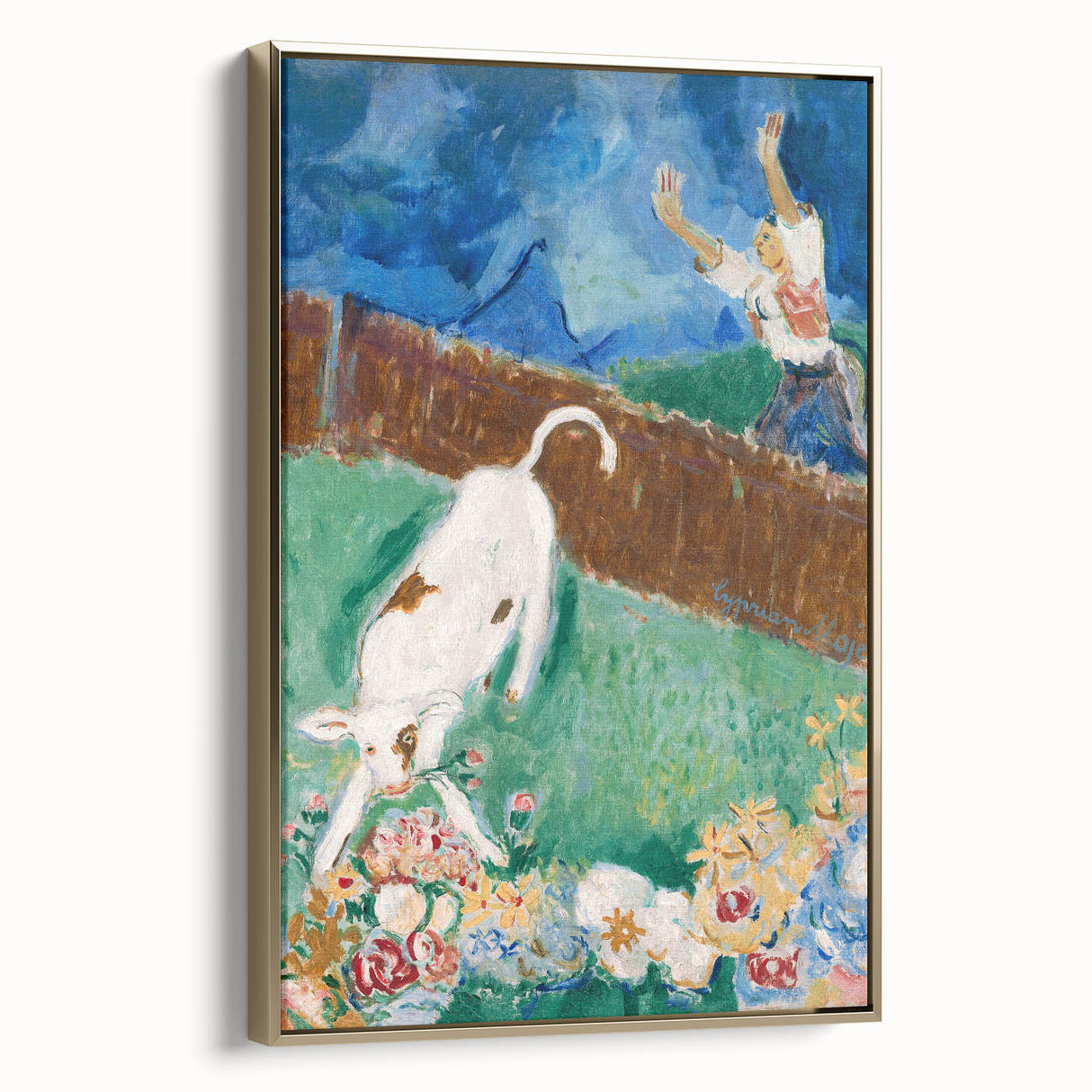 Charming Farm Scene - Calf (1932) by Cyprián Majerník