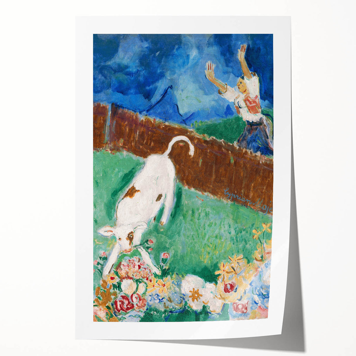 Charming Farm Scene - Calf (1932) by Cyprián Majerník