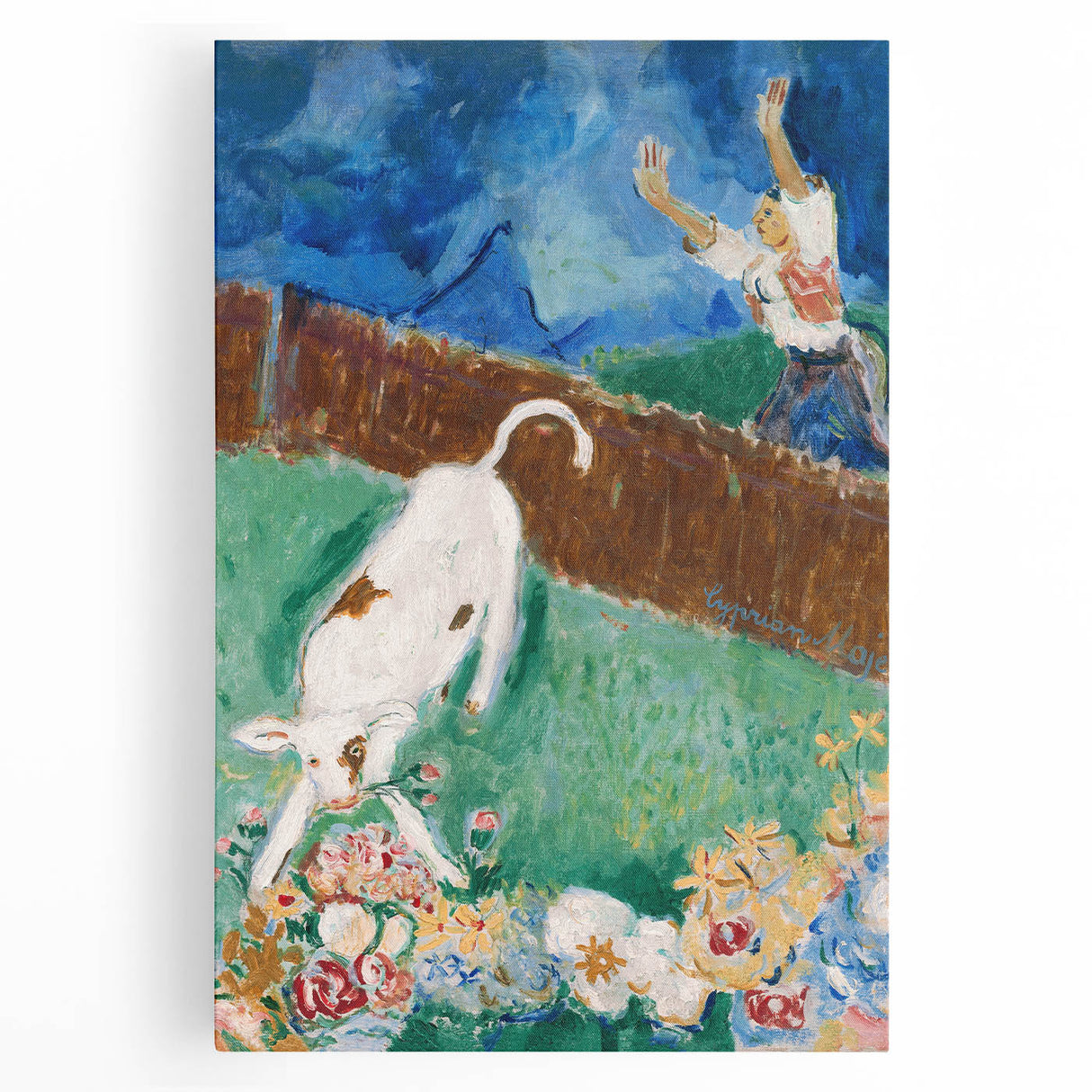 Charming Farm Scene - Calf (1932) by Cyprián Majerník