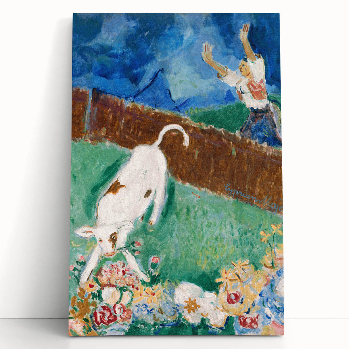 Charming Farm Scene - Calf (1932) by Cyprián Majerník