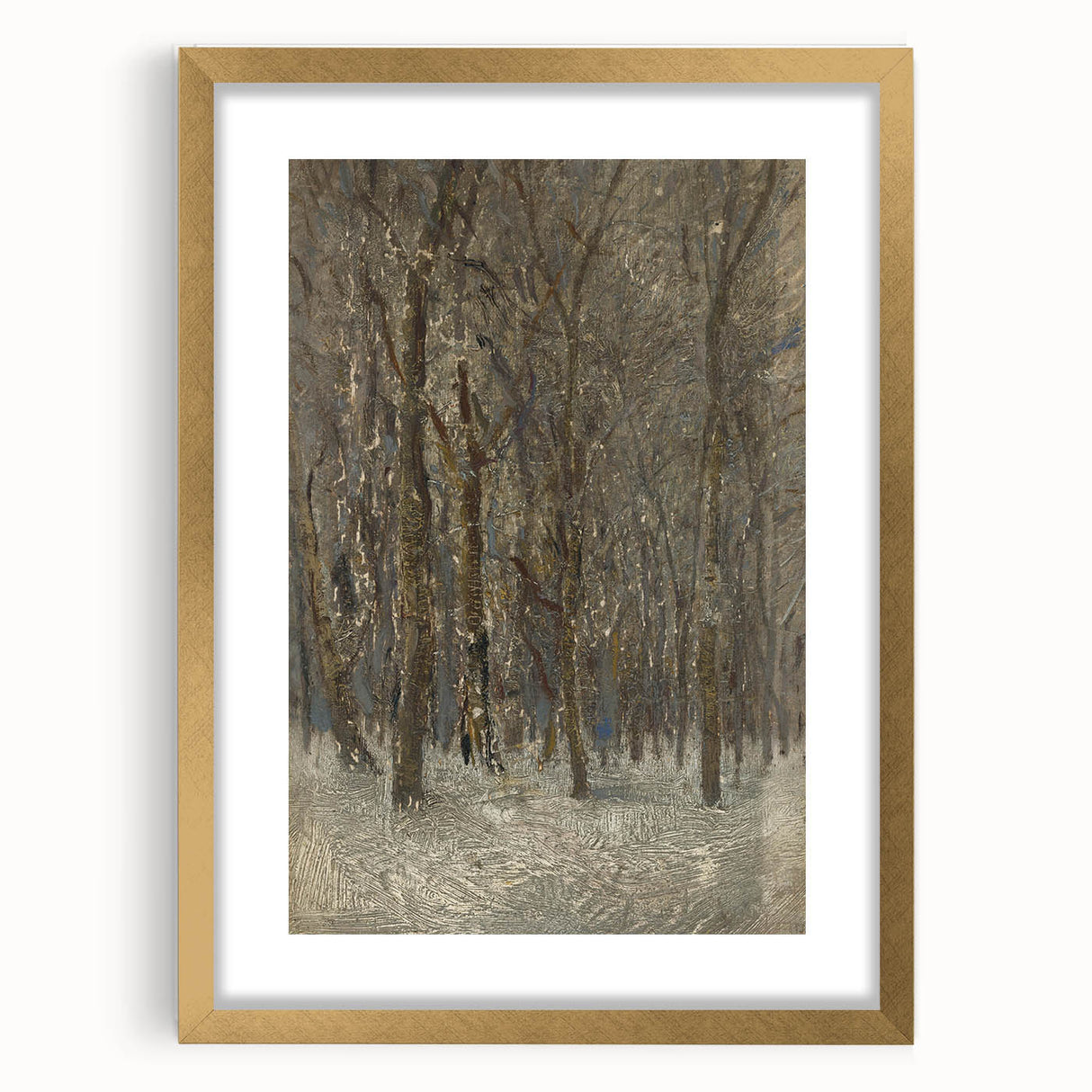 Romanticism Art - Winter Forest by László Mednyánszky Print