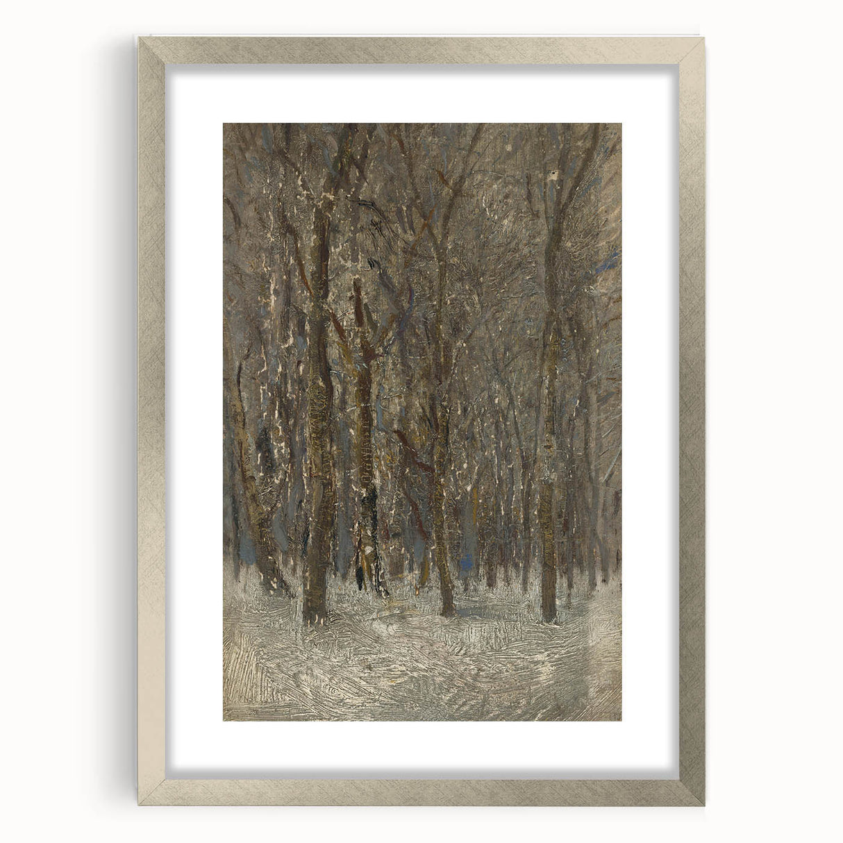 Romanticism Art - Winter Forest by László Mednyánszky Print