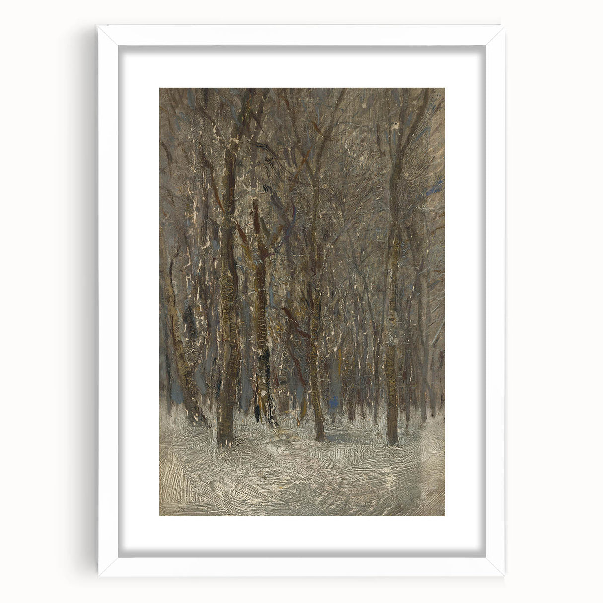Romanticism Art - Winter Forest by László Mednyánszky Print
