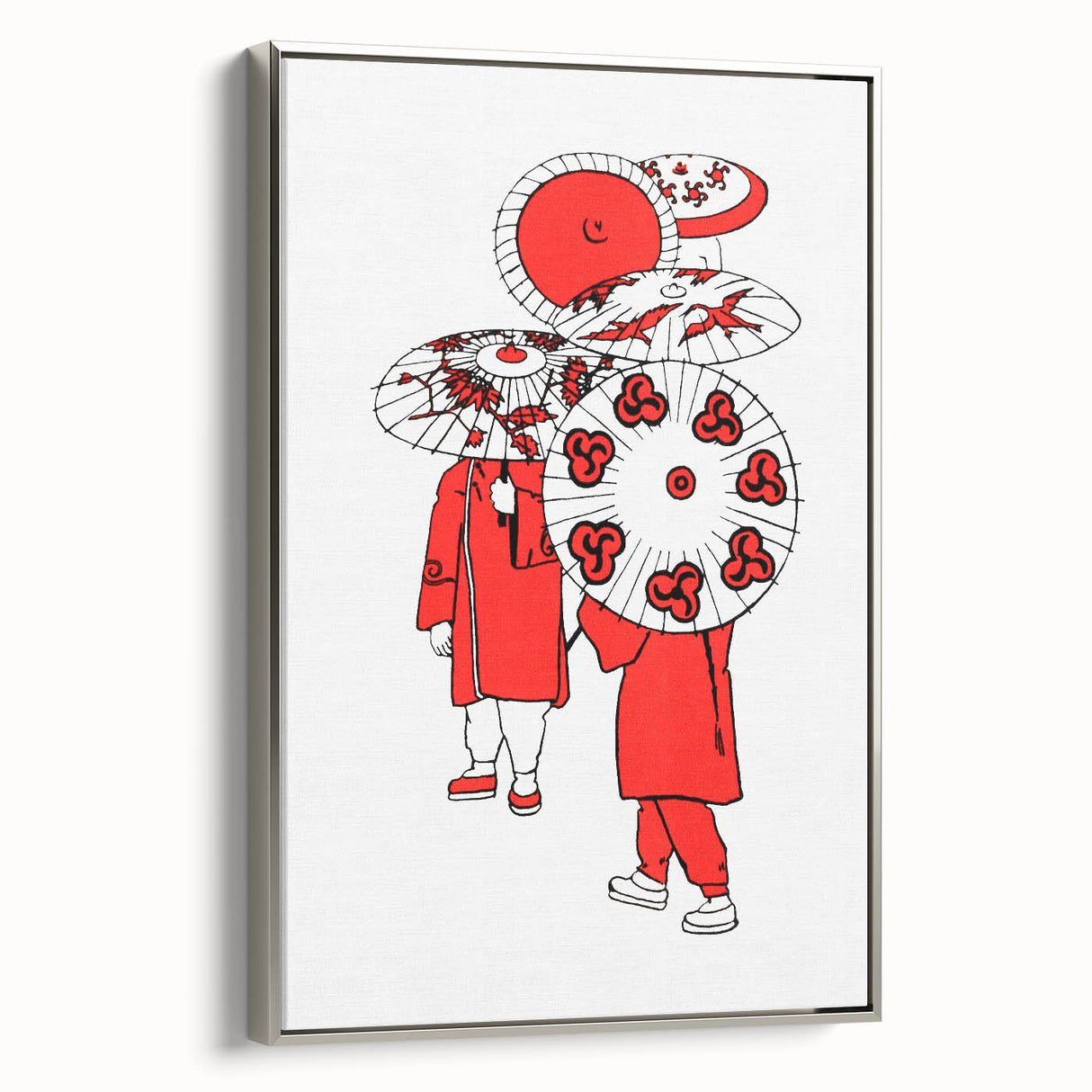 Modern Wall Art – Vibrant Oriental Umbrellas Illustration