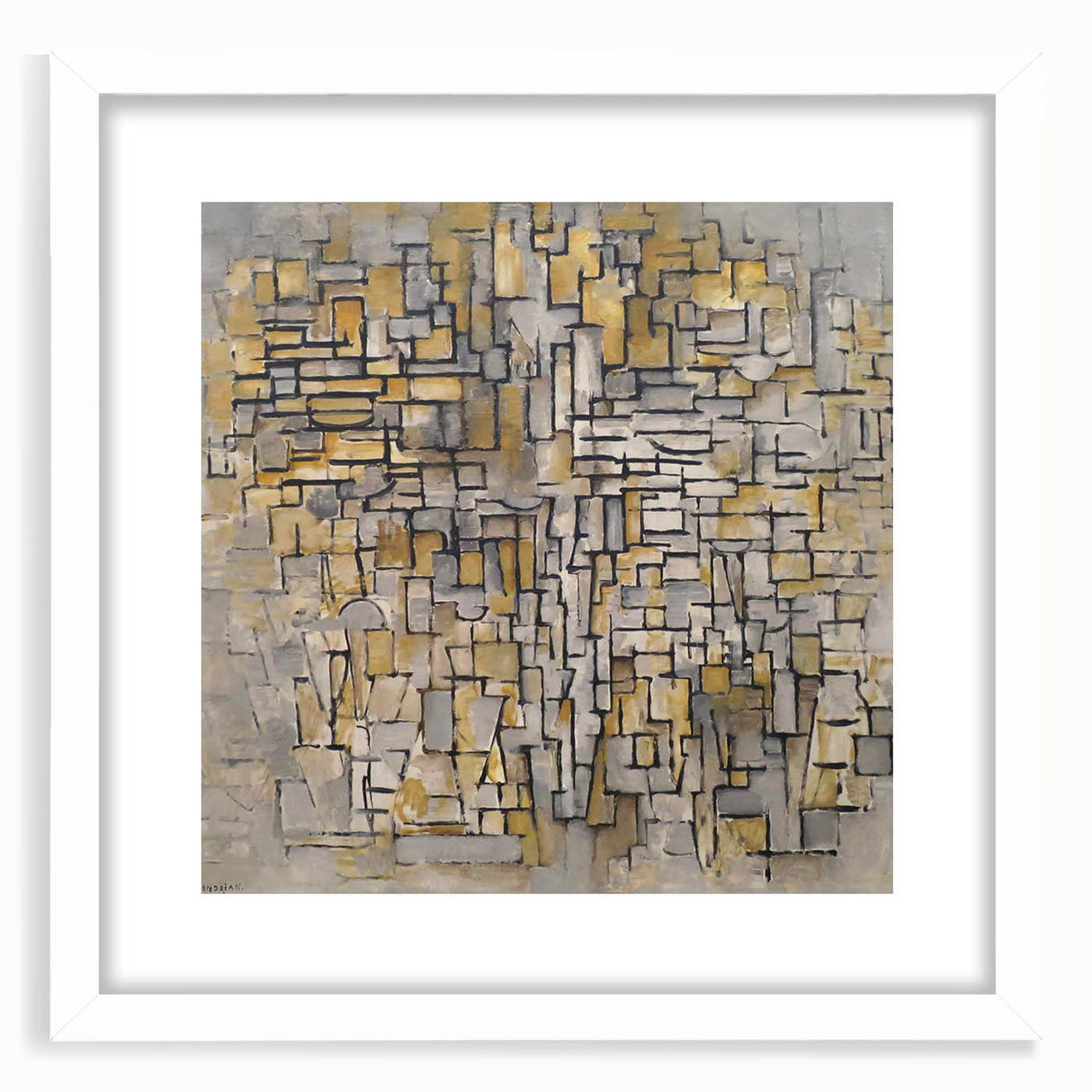 Modern Wall Art – Abstract Composition in Gold and Gray
