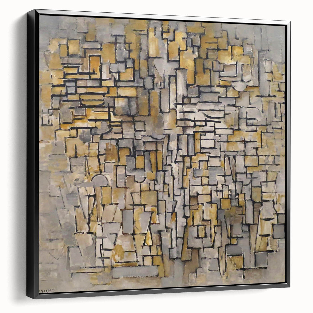 Modern Wall Art – Abstract Composition in Gold and Gray