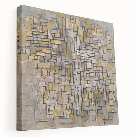 Modern Wall Art – Abstract Composition in Gold and Gray
