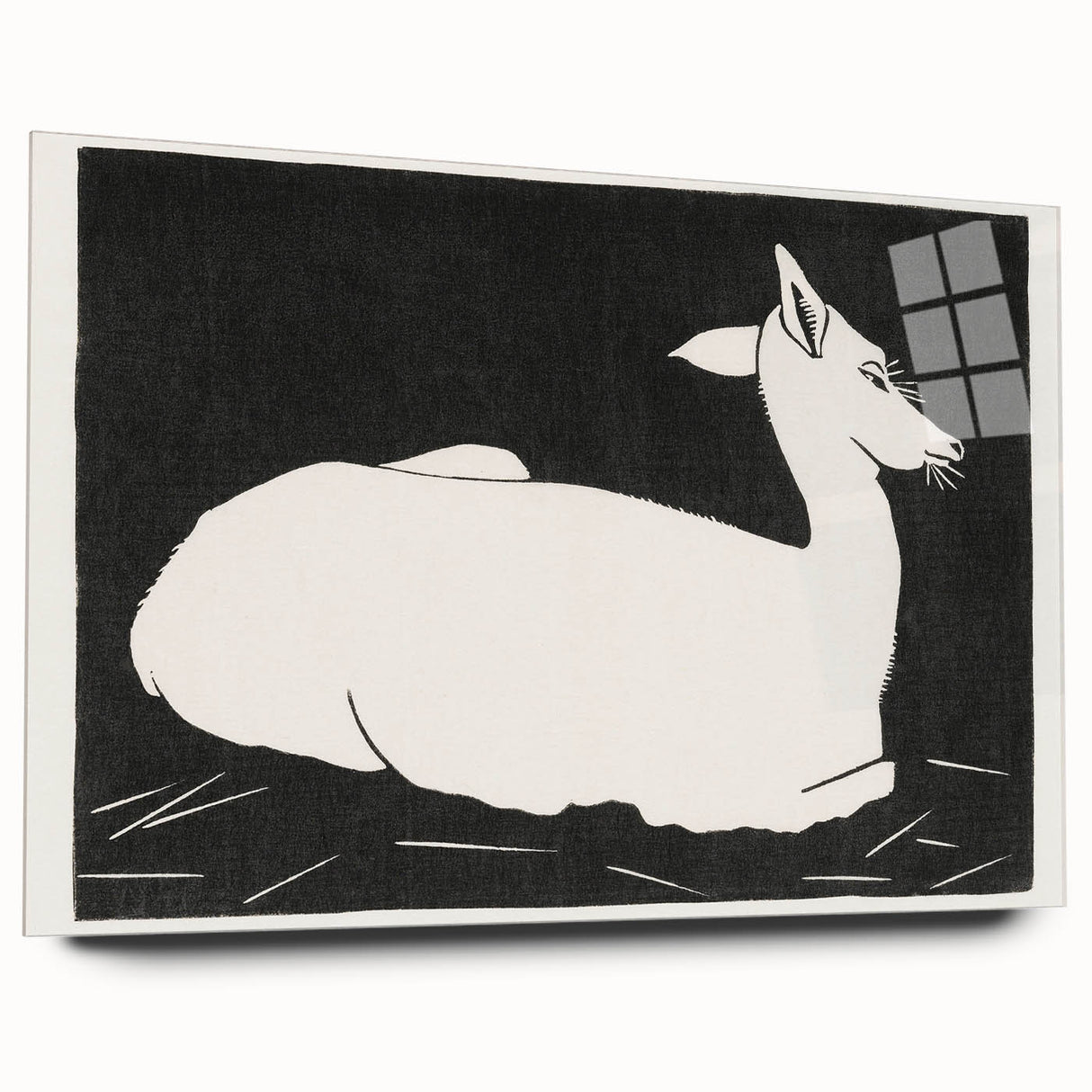 Modern Wall Art – Abstract Black and White Deer Design