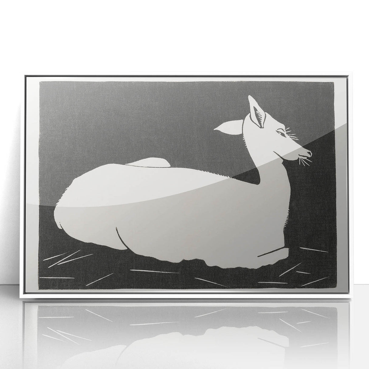 Modern Wall Art – Abstract Black and White Deer Design