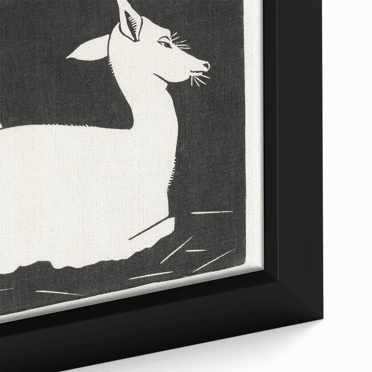 Modern Wall Art – Abstract Black and White Deer Design