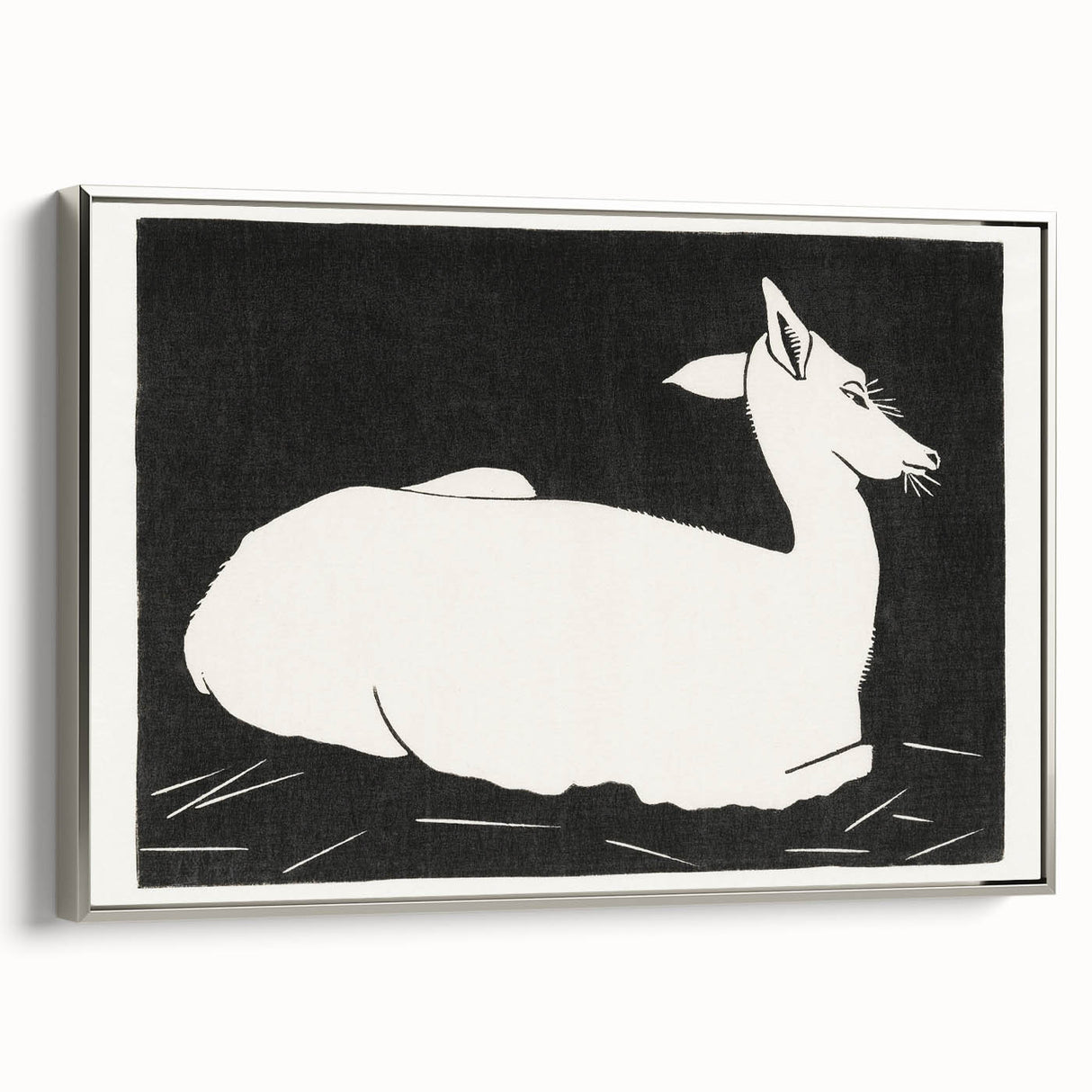 Modern Wall Art – Abstract Black and White Deer Design