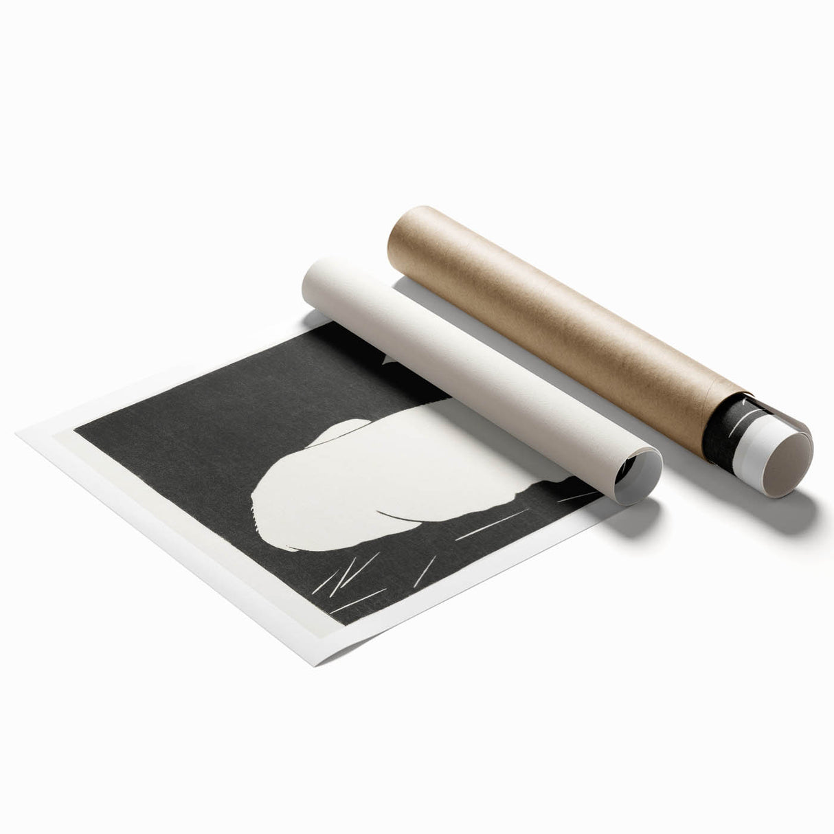 Modern Wall Art – Abstract Black and White Deer Design