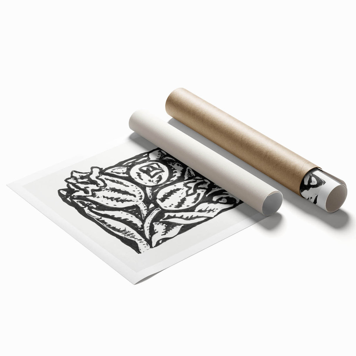 Minimalist Modern Decor – Black and White Floral Abstract Art