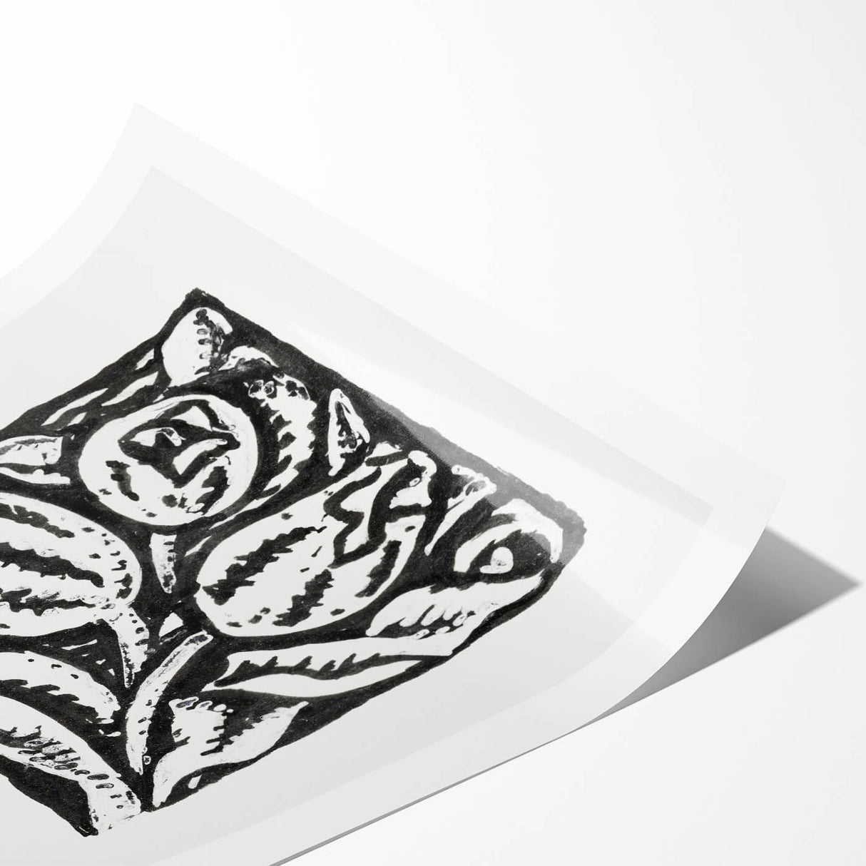 Minimalist Modern Decor – Black and White Floral Abstract Art