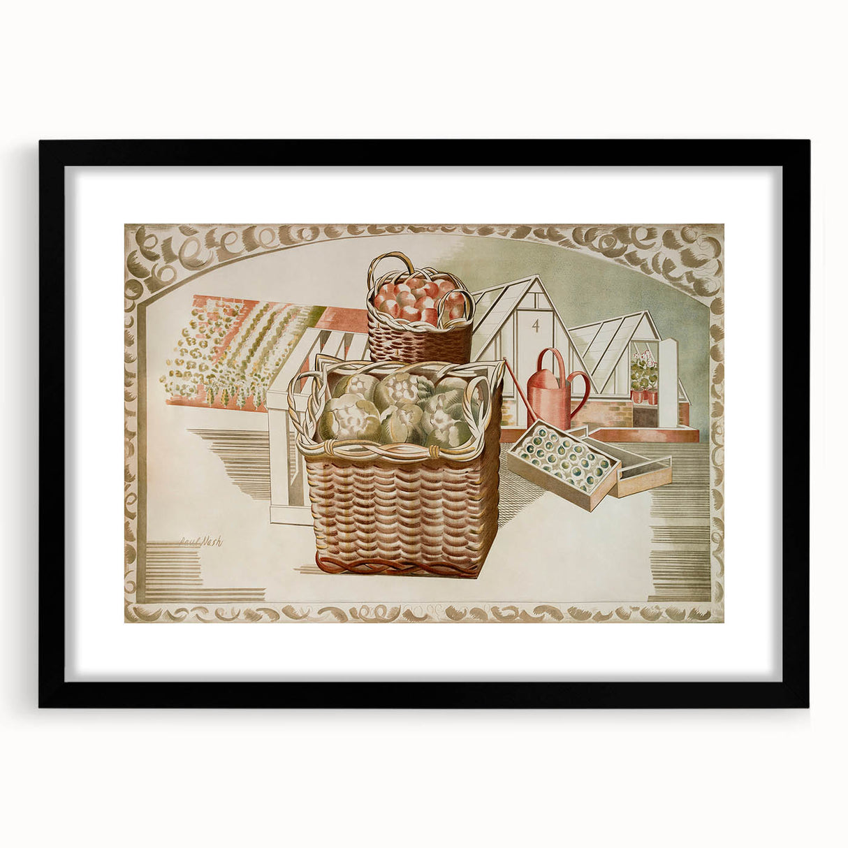 Modern Wall Art – Abstract Orchard and Garden Scene by Paul Nash