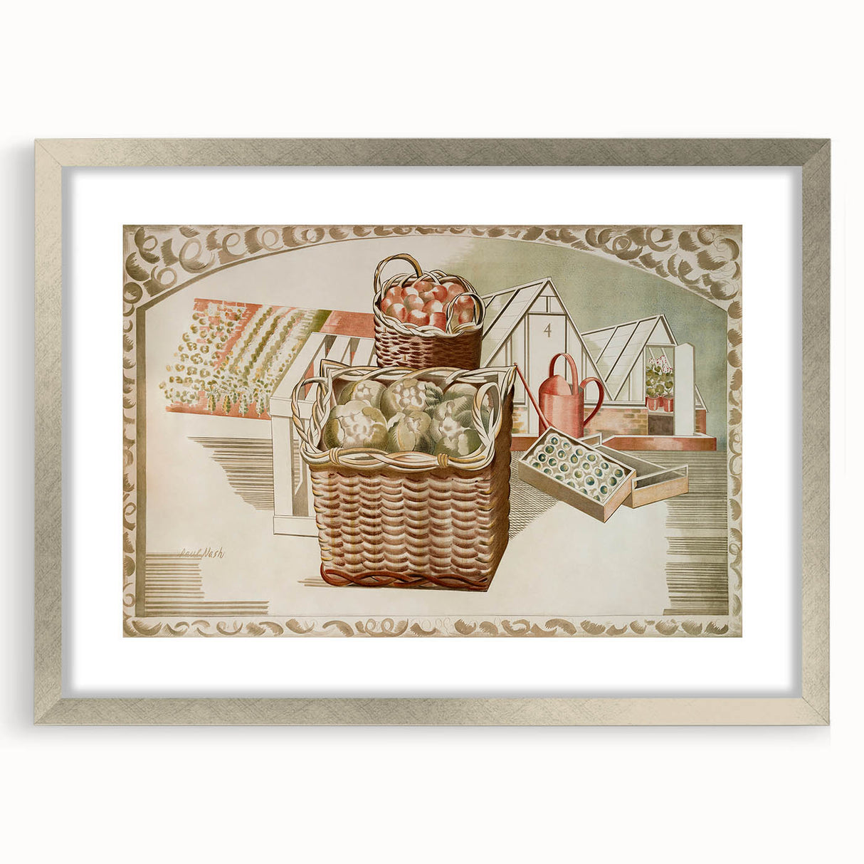 Modern Wall Art – Abstract Orchard and Garden Scene by Paul Nash