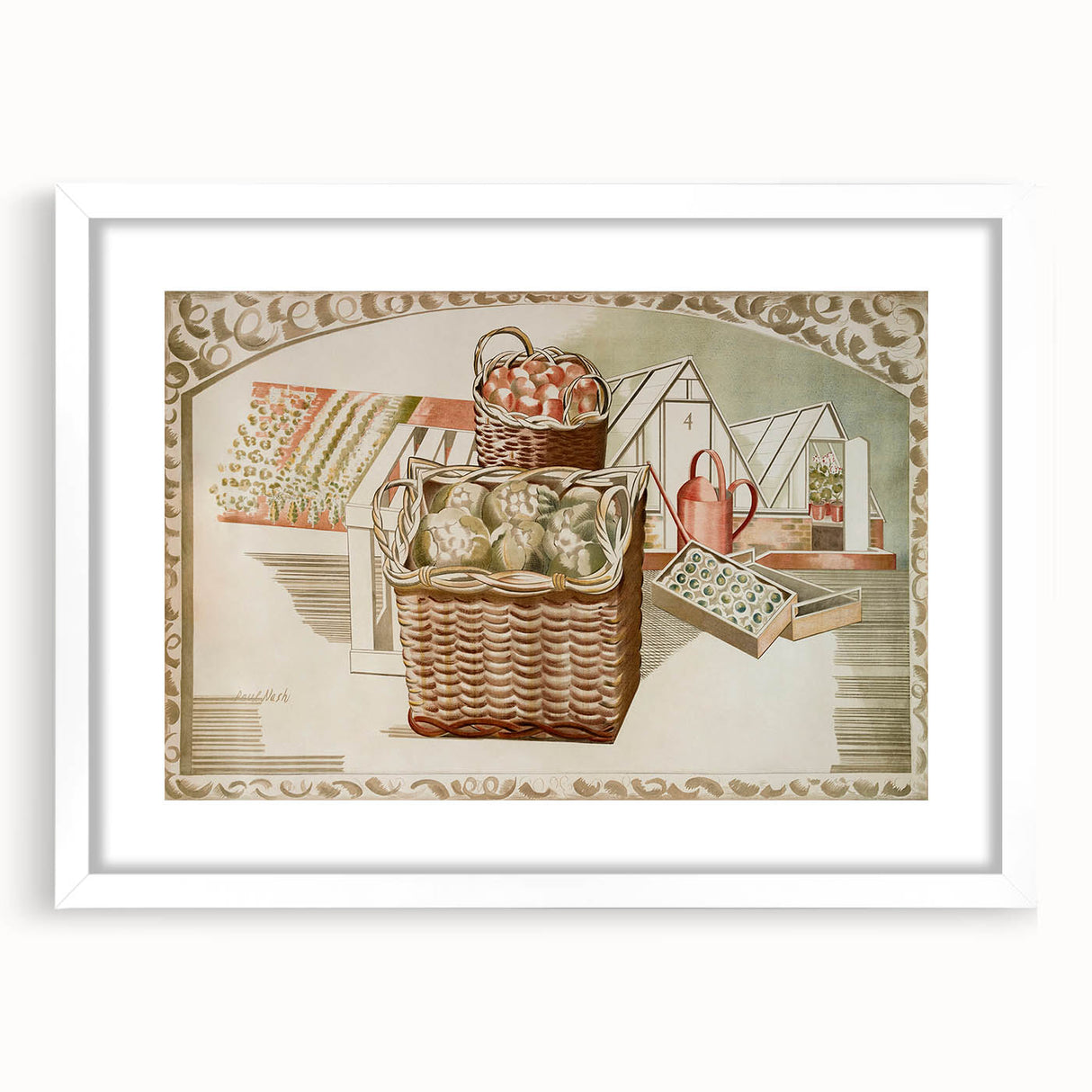 Modern Wall Art – Abstract Orchard and Garden Scene by Paul Nash