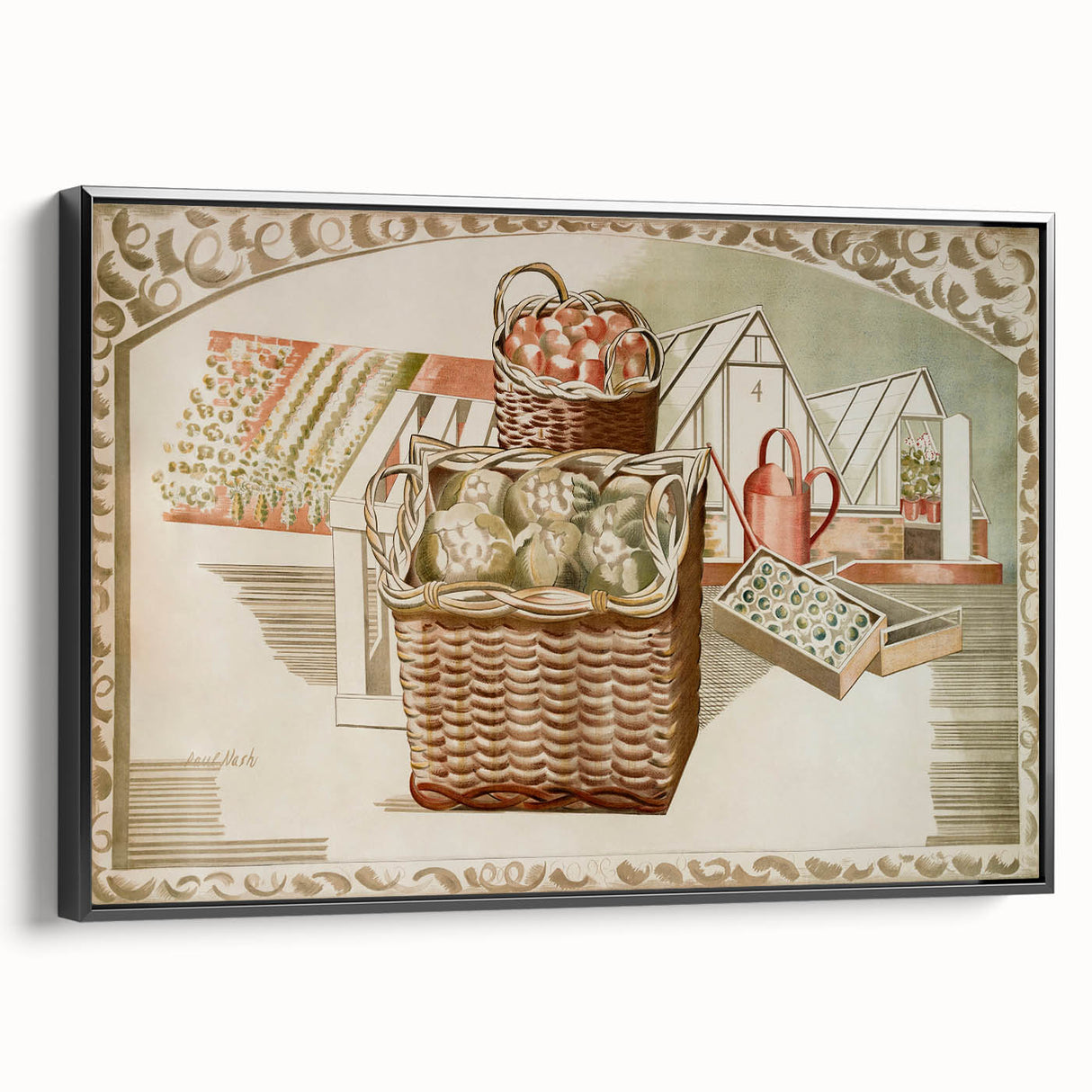 Modern Wall Art – Abstract Orchard and Garden Scene by Paul Nash