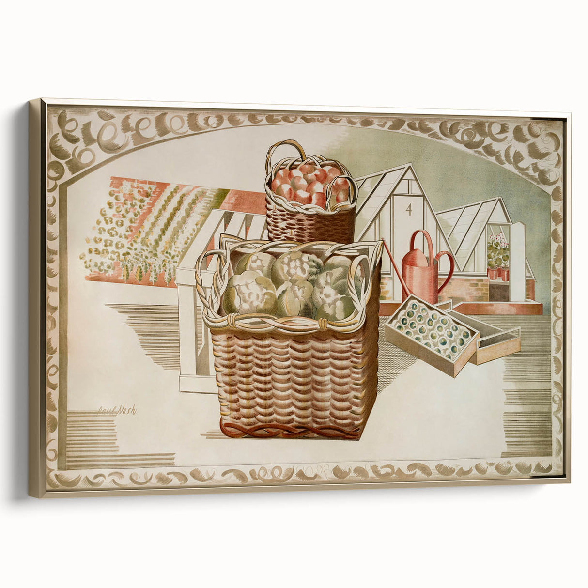 Modern Wall Art – Abstract Orchard and Garden Scene by Paul Nash