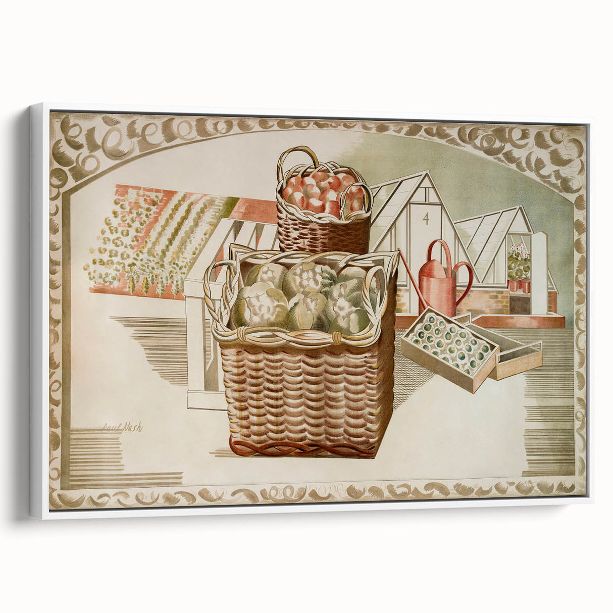 Modern Wall Art – Abstract Orchard and Garden Scene by Paul Nash