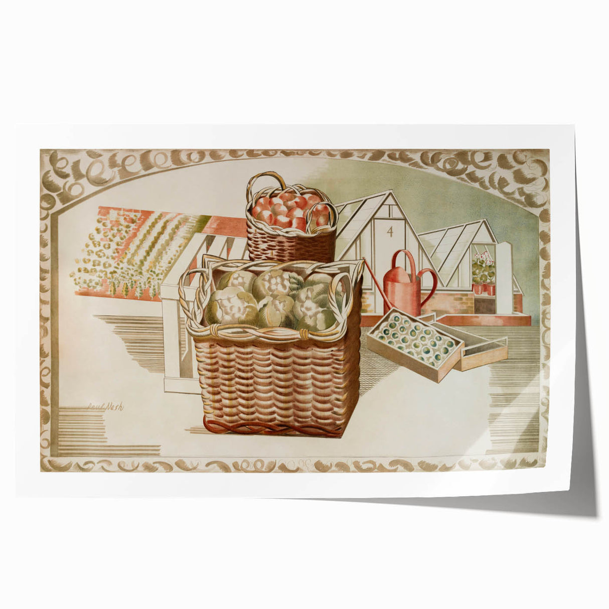 Modern Wall Art – Abstract Orchard and Garden Scene by Paul Nash