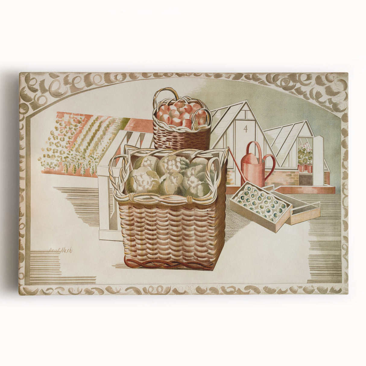 Modern Wall Art – Abstract Orchard and Garden Scene by Paul Nash