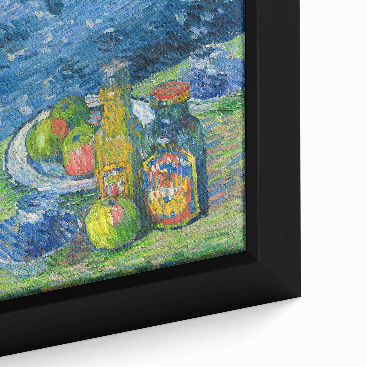 Modern Wall Art – Vibrant Still Life with Bottles and Fruit