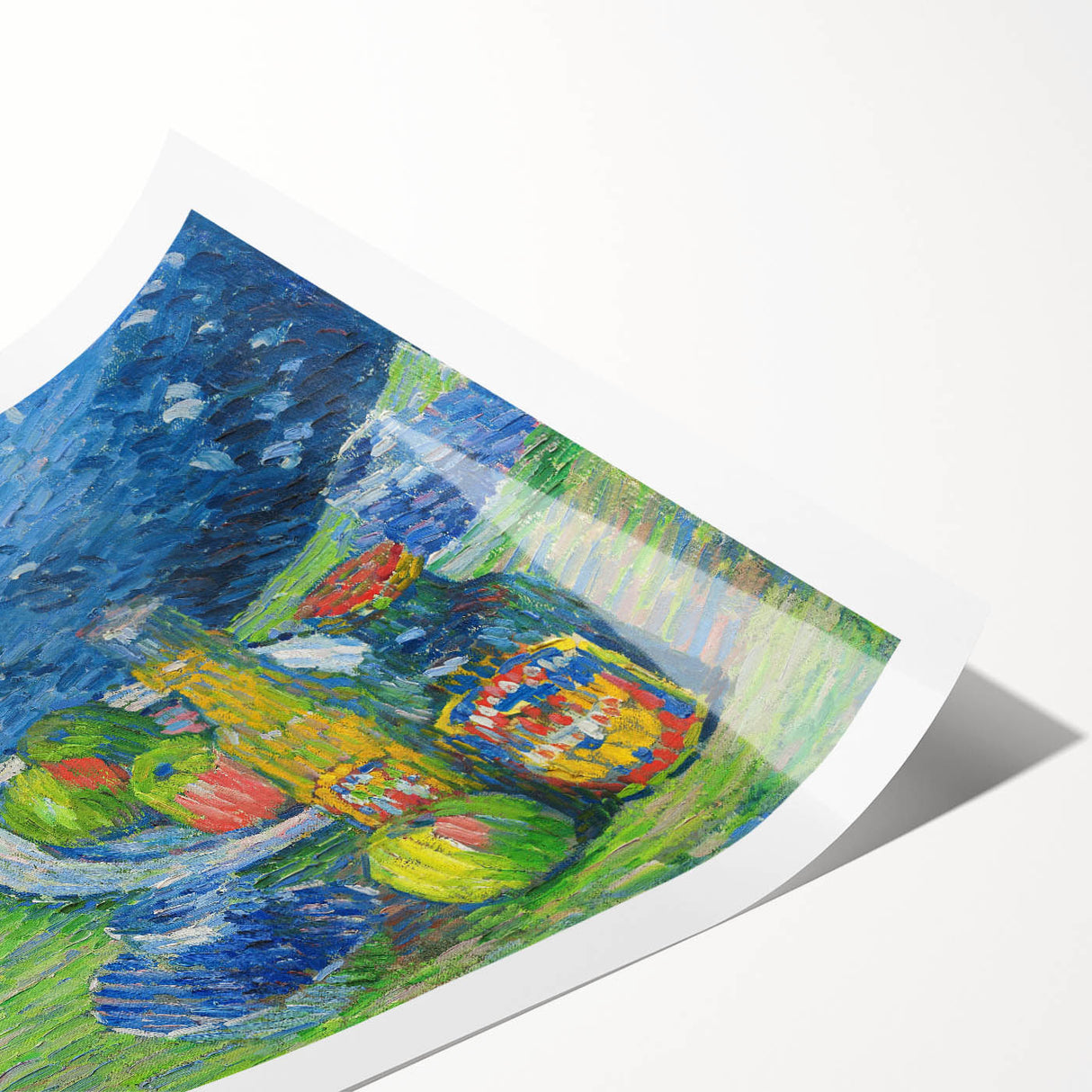 Modern Wall Art – Vibrant Still Life with Bottles and Fruit