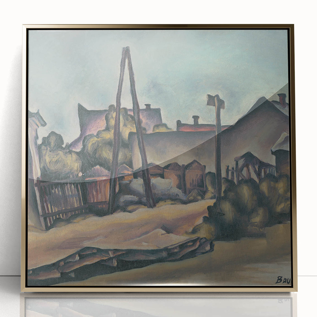 Modern Wall Art – Abstract Urban Landscape in Earthy Tones