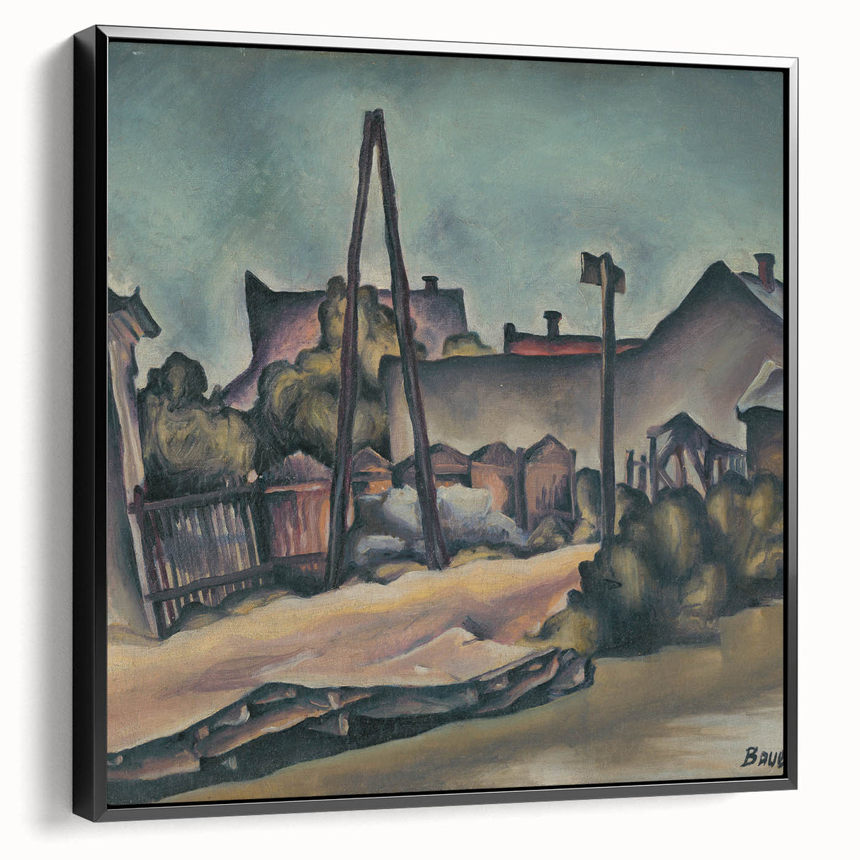 Modern Wall Art – Abstract Urban Landscape in Earthy Tones