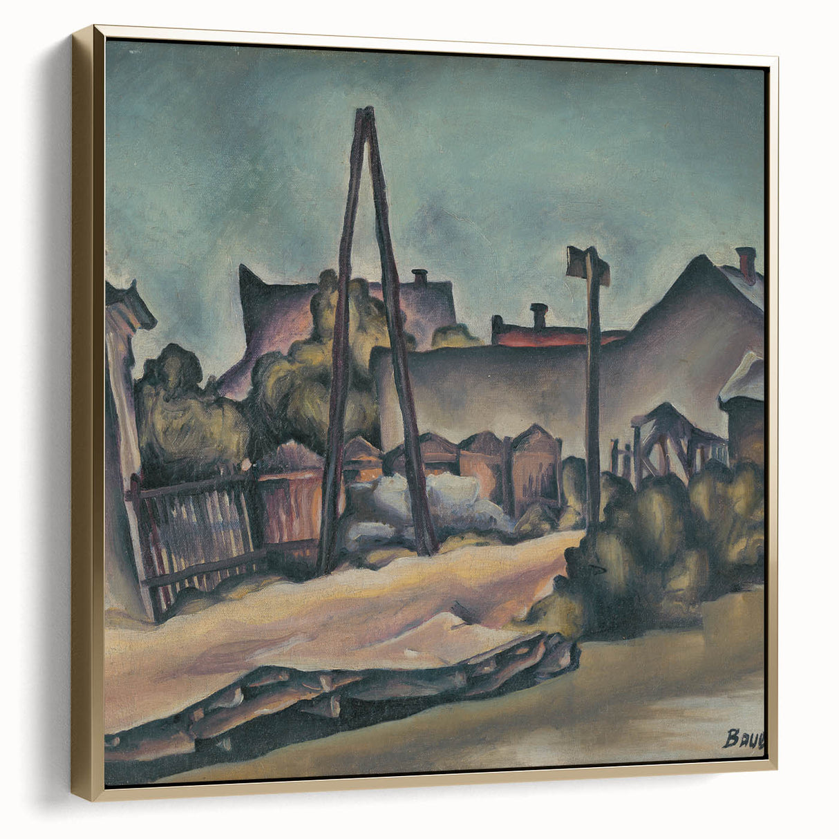 Modern Wall Art – Abstract Urban Landscape in Earthy Tones