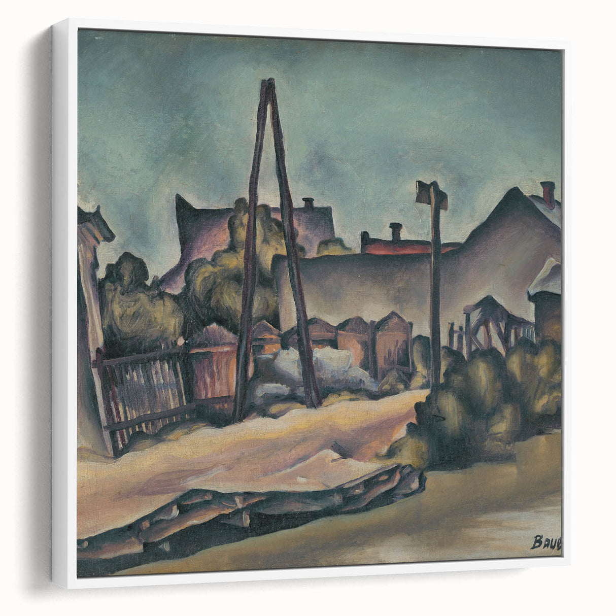 Modern Wall Art – Abstract Urban Landscape in Earthy Tones