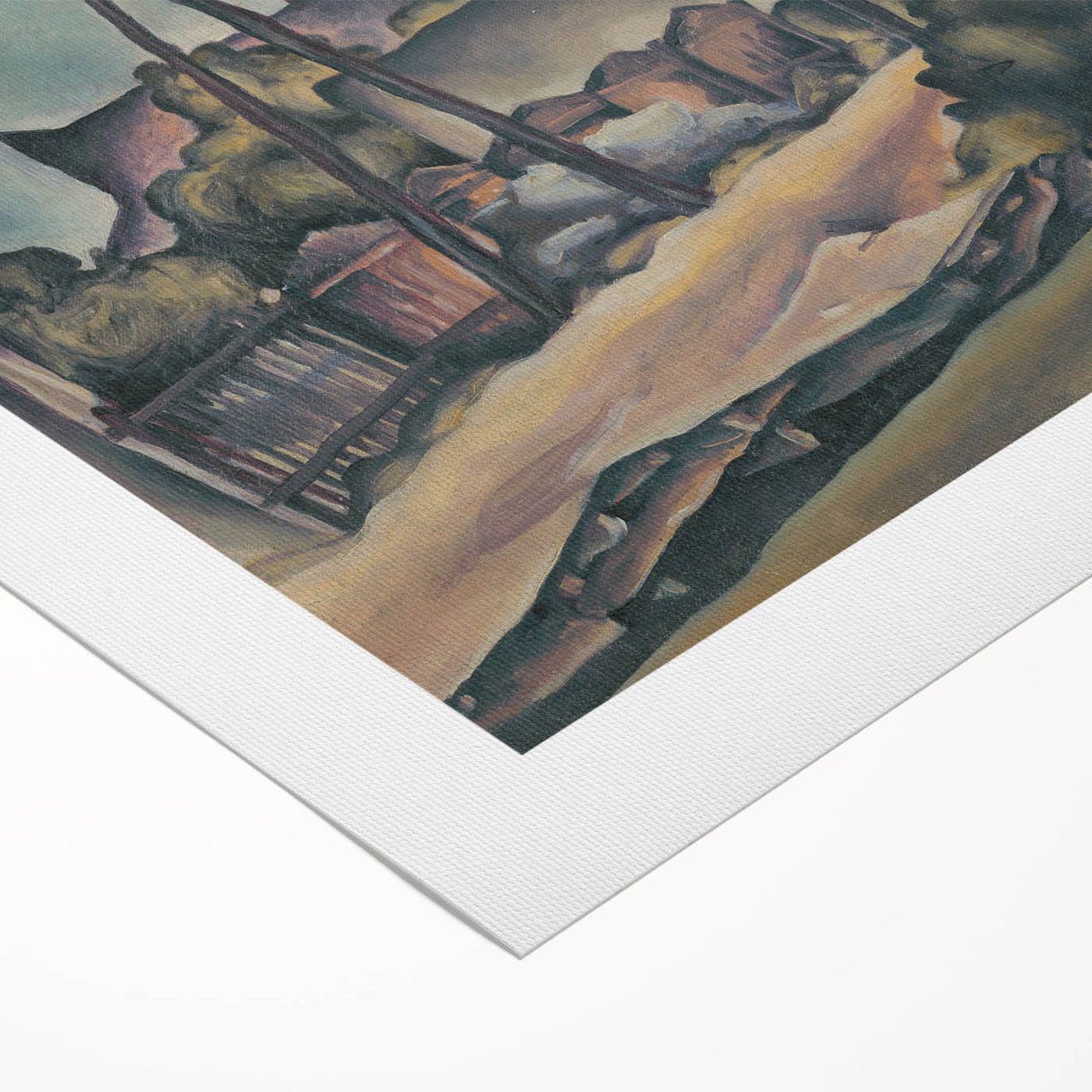 Modern Wall Art – Abstract Urban Landscape in Earthy Tones