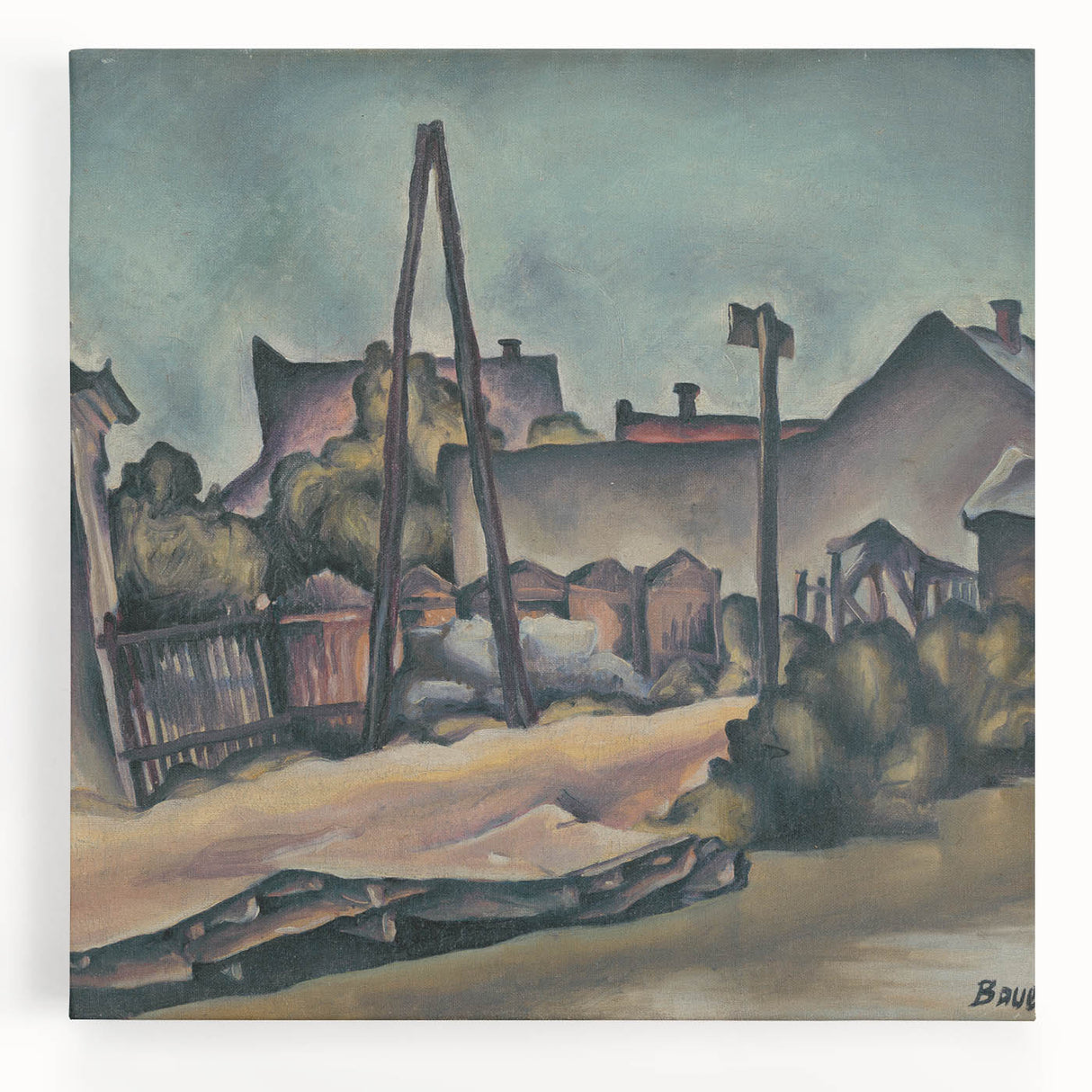 Modern Wall Art – Abstract Urban Landscape in Earthy Tones