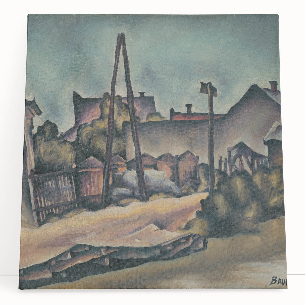 Modern Wall Art – Abstract Urban Landscape in Earthy Tones