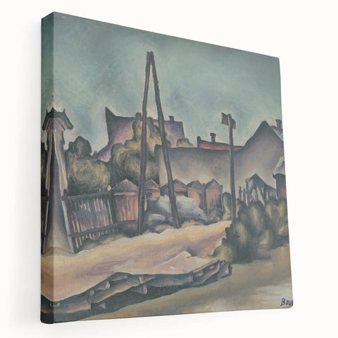 Modern Wall Art – Abstract Urban Landscape in Earthy Tones